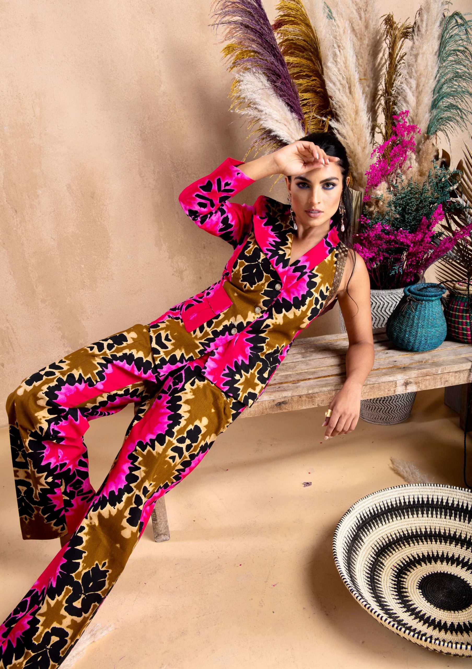 Pink Batik Power Suit Co-ord Set