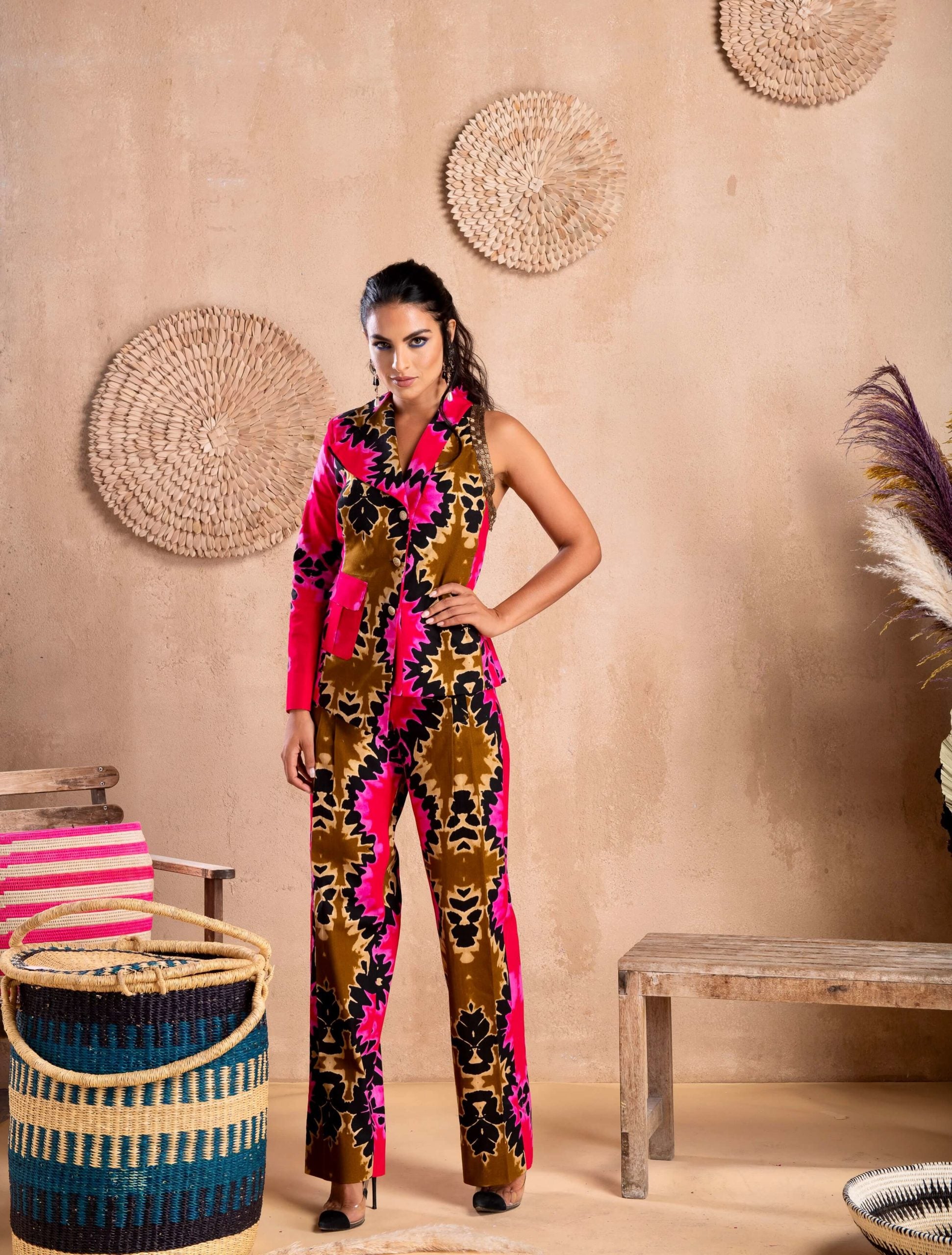 Pink Batik Power Suit Co-ord Set