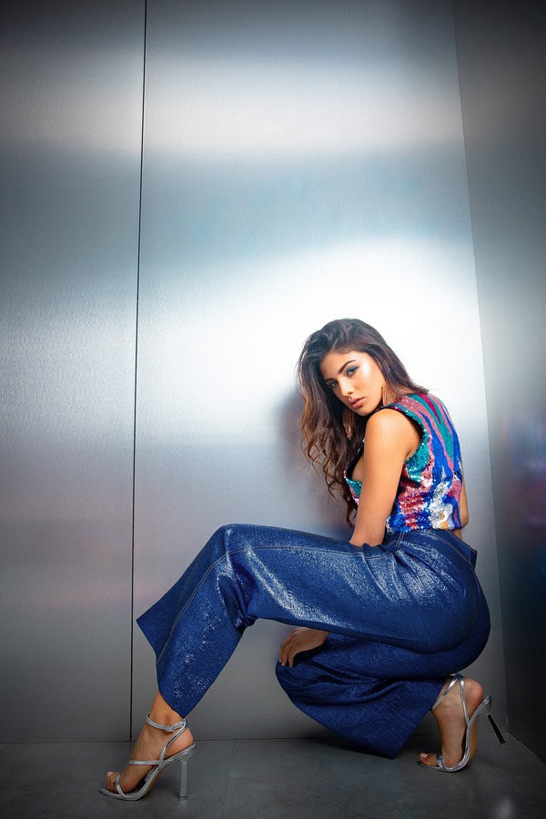 Azure Metallic Trousers