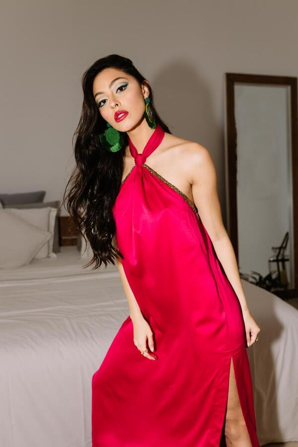 Cosima Knotted High Slit Dress