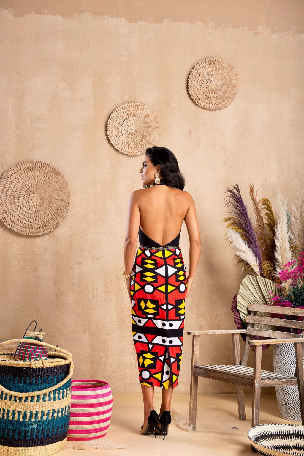 Lola Draped Halter neck pencil dress