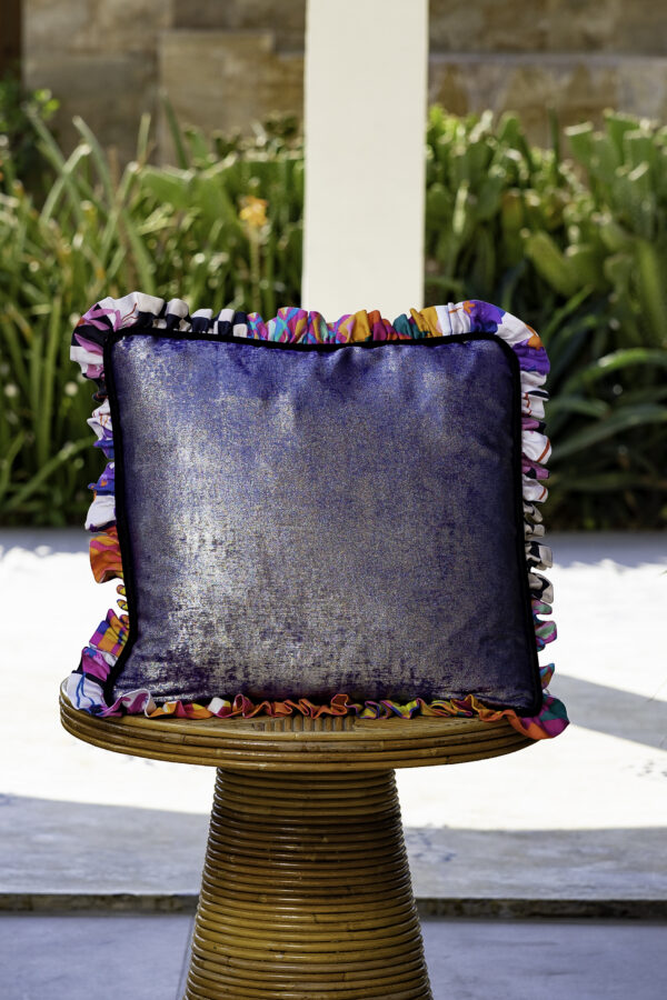 Metallic Ruffle Cushion