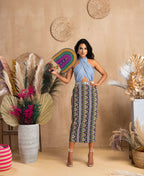 Oseye Draped Halter neck pencil dress