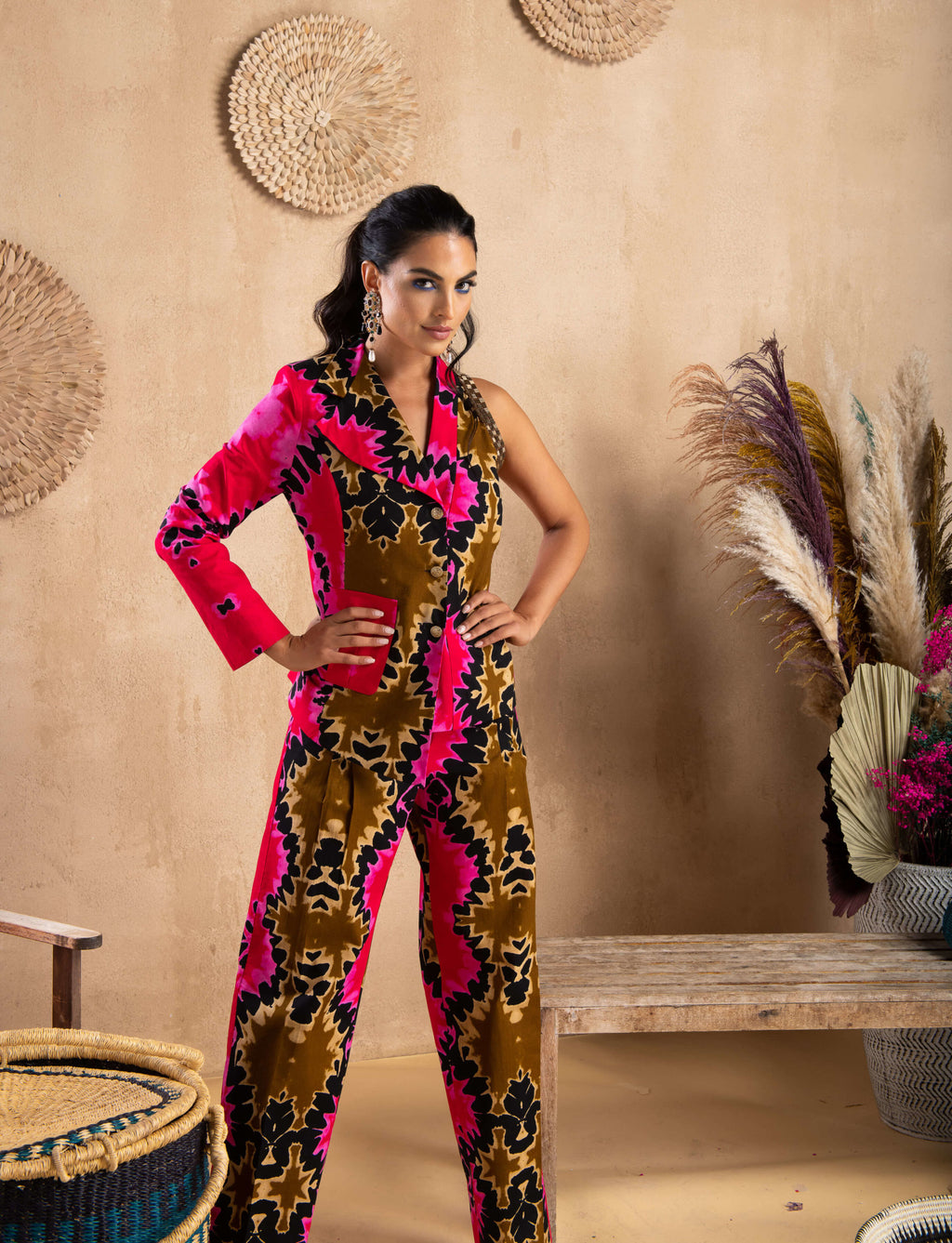 Pink Batik Power Suit Co-ord Set