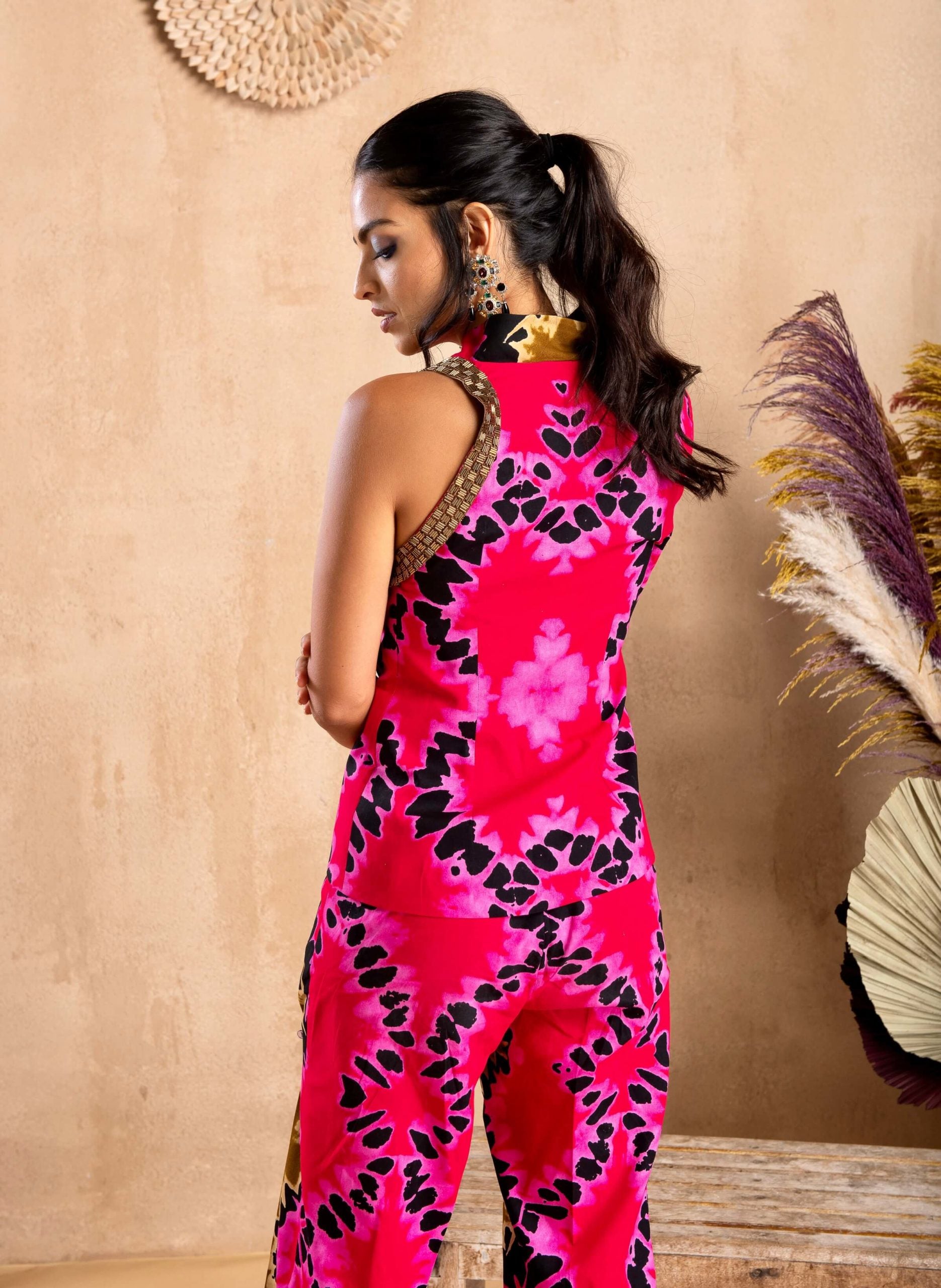 Pink Batik Power Suit Co-ord Set