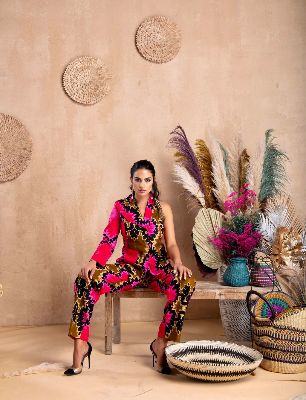 Pink Batik Power Suit Co-ord Set