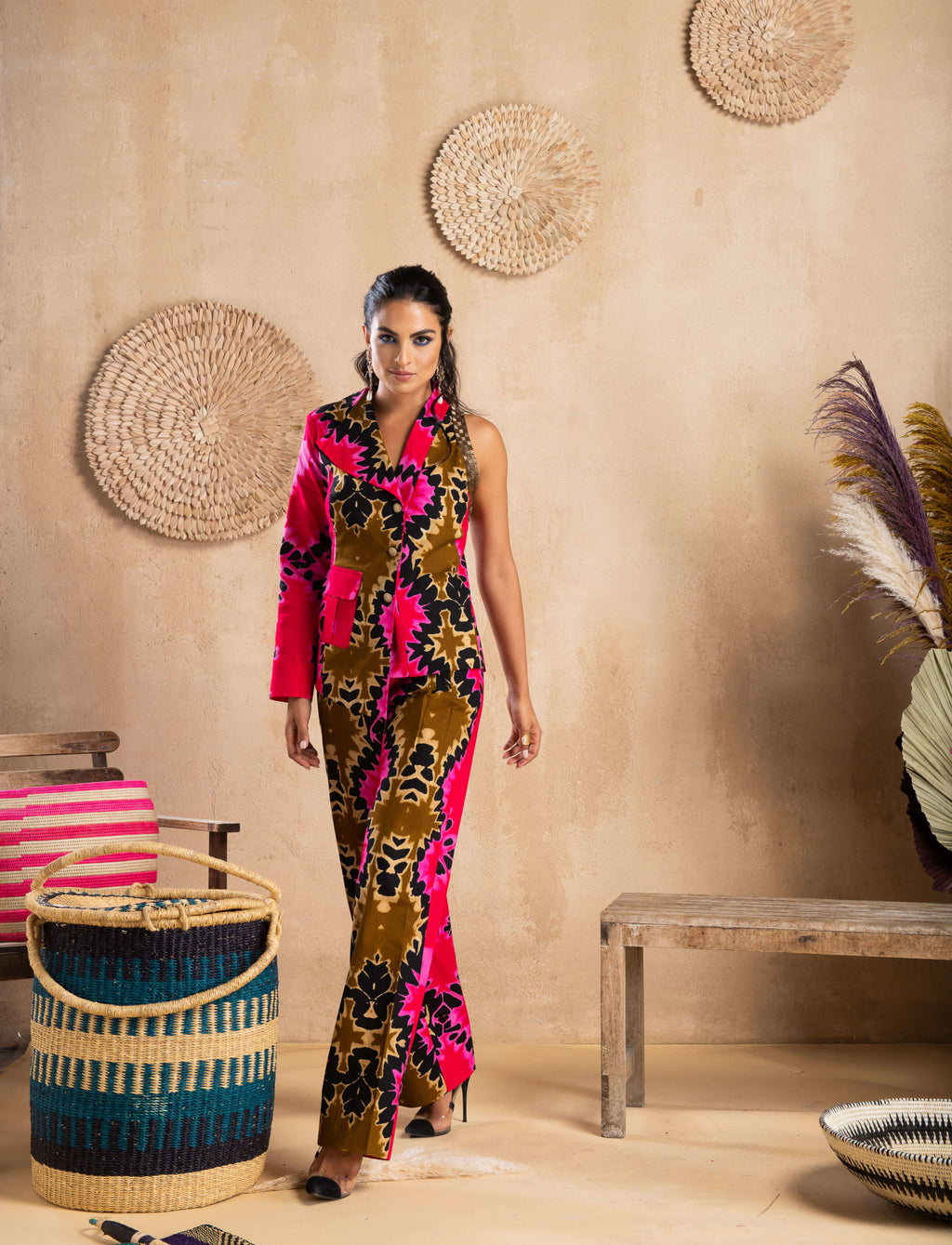 Pink Batik Power Suit Co-ord Set