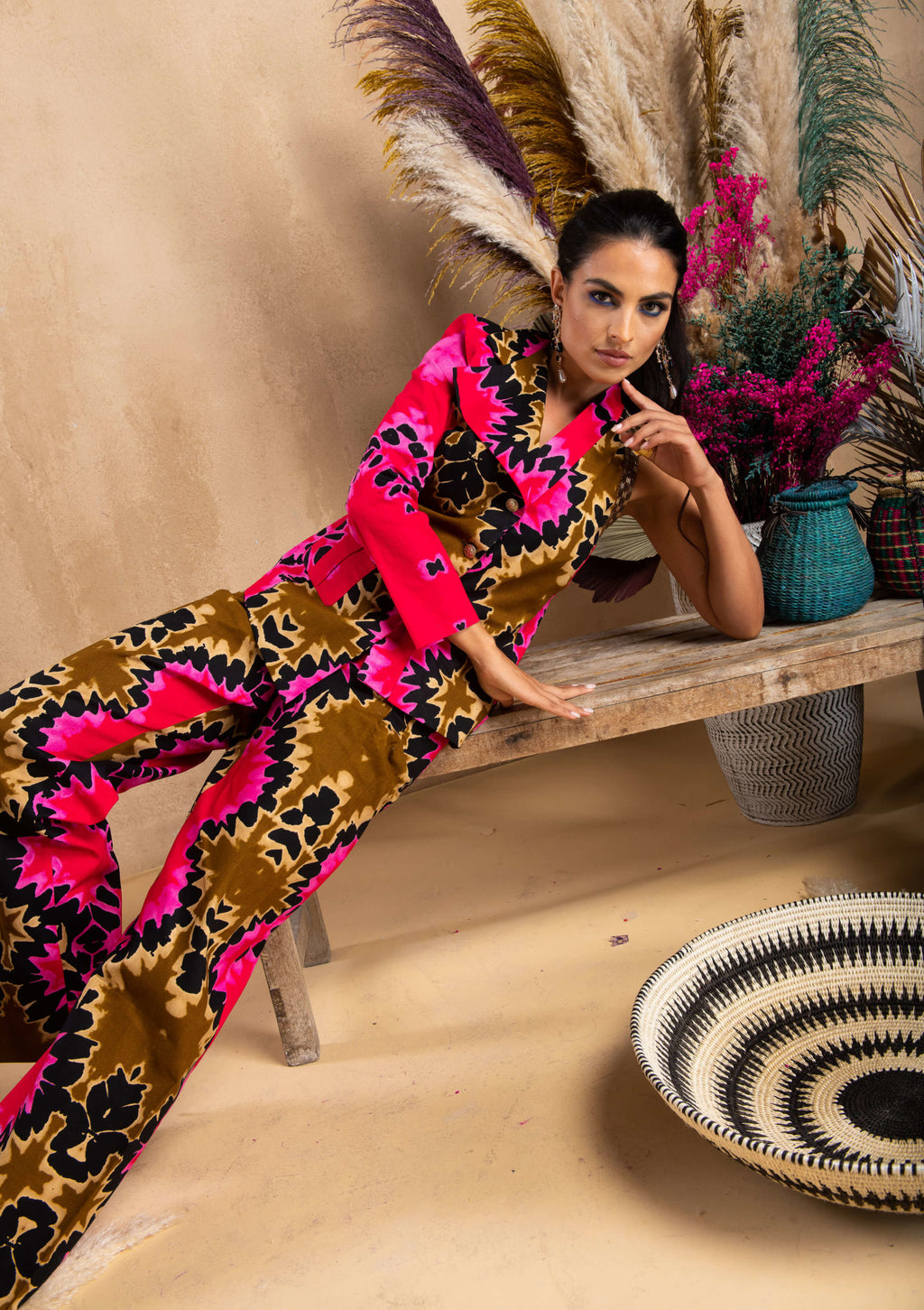 Pink Batik Power Suit Co-ord Set